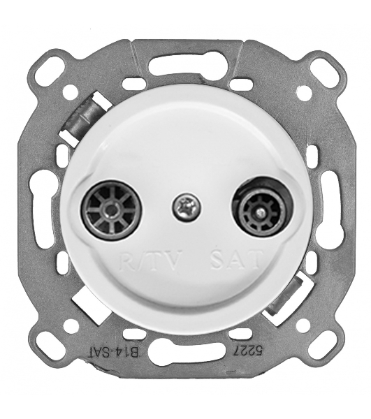 Розетка Bironi TV/R-SAT оконечная (скрытый монтаж) Шедель Бриз белый матовый