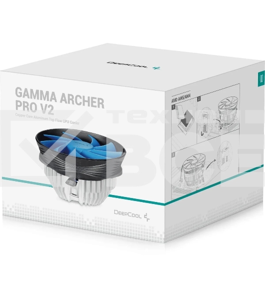Кулер для процессора DEEPCOOL GAMMA ARCHER PRO V2 черный/синий, 120 мм, алюминий/медь, 1600 об/мин, 21 дБ, 4 pin, 110 Вт, 65.5 мм