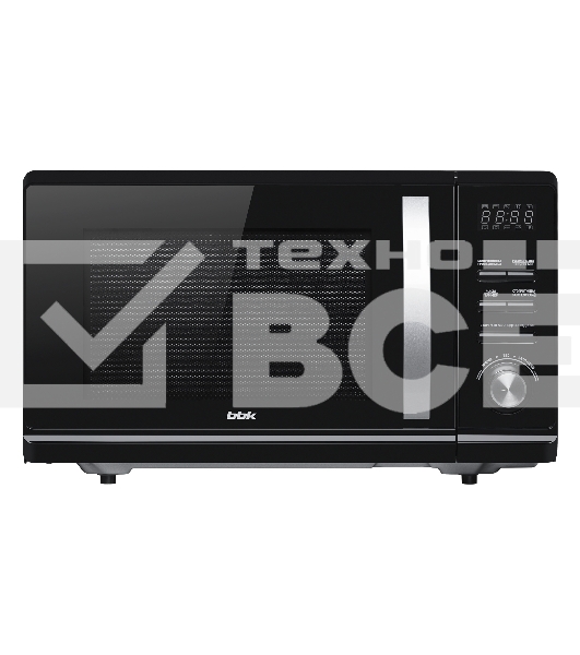 Микроволновая печь BBK 23MWG-851T/B черный, 23 л, 800 Вт, поворотный механизм/кнопки