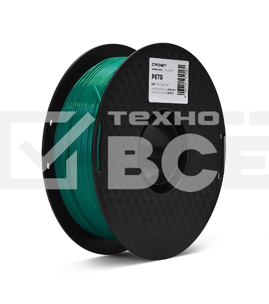 Филамент Crown Micro CM-FILPETG017G PETG 1.75 1кг тёмно-зелёный
