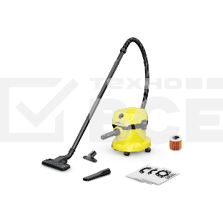 Строительный пылесос Karcher WD 2 Plus V-12/6/18/C Home 1000Вт (уборка: сухая) желтый