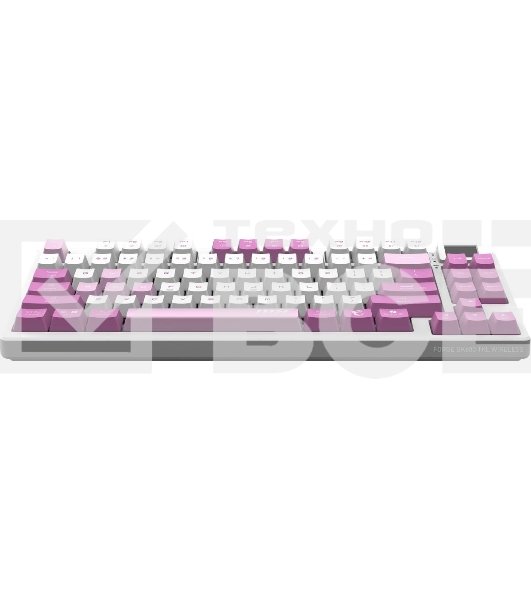 Клавиатура проводная+беспроводная MSI Forge GK600, USB, белый фиолетовый