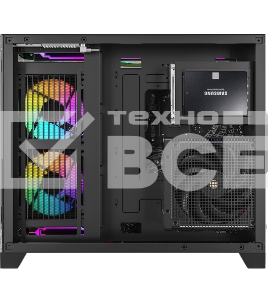 Компьютерный корпус AeroCool/Formula Crystal Z6M Floe черный без БП mATX 4x120мм 2xUSB3.0 audio bott PSU