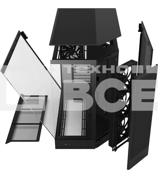 Компьютерный корпус без блока питания Case NZXT H9 Flow RGb (2025), Midi-Tower, TG, 3x140мм RGb + 1x120мм, 2xUSB-A 3.2 + 1xUSB-C 3.2, E-ATX, ATX, mATX, mITX черный