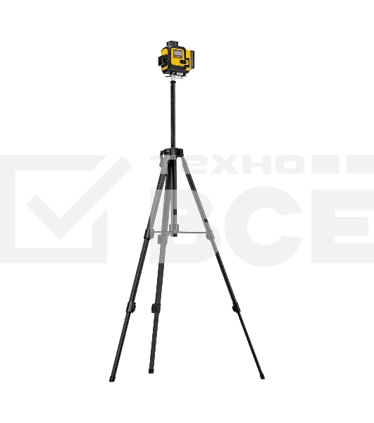 Лазерный уровень мультипризменный Denzel DLV 360-4T, 30 м, зеленый луч, Li-Ion 2,4 Aч, штатив