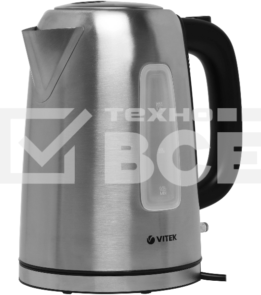 Чайник электрический Vitek VT-1137 1.7л. 2200Вт серебристый матовый корпус: металл