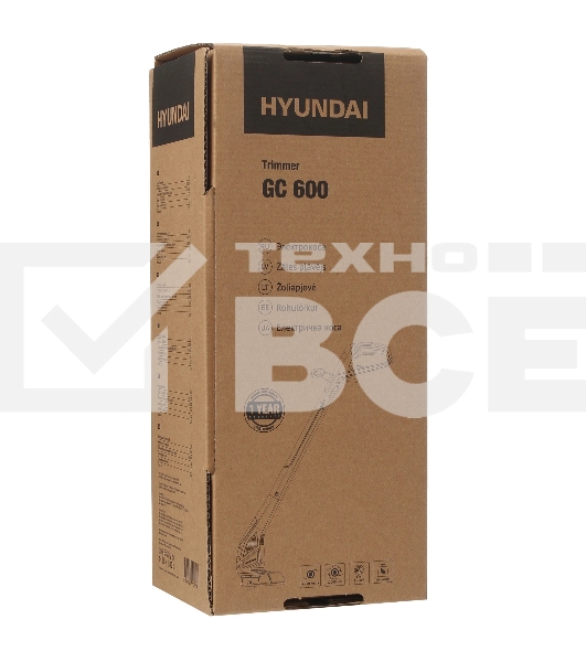 Триммер электрический Hyundai GC 600 400Вт неразбор.штан. реж.эл.:леска