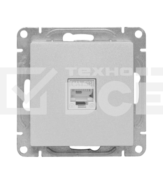 Механизм розетки RJ45 (cat5) EKF UP1-SOA-RJ45-5 алюминий Эпика