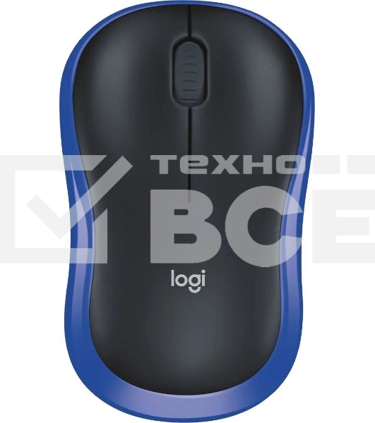 Мышь беспроводная Logitech M185 синий, 1000 dpi, радиоканал, USB, кнопки - 3