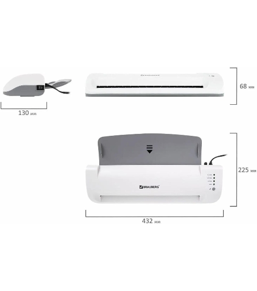 Ламинатор BRAUBERG 532626, 2 вала, A3, 200 мкм, 320 мм/мин