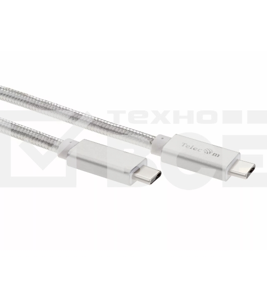 Кабель USB 3.1 Type Cm -- Cm IC 5А 10Gbs длина 1M, Telecom <TC420S> серебряный