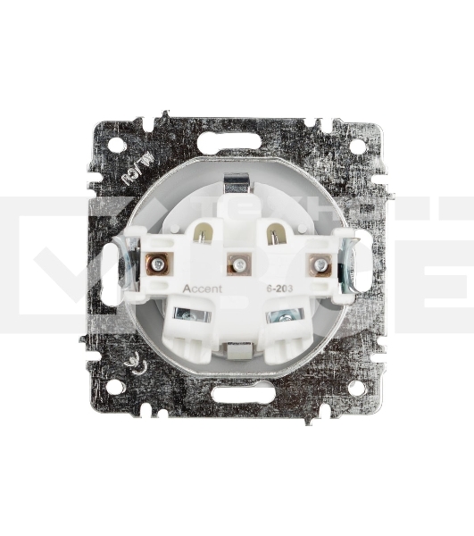 Розетка Intro Accent 6-203-01 2P+E Schuko с крышкой 16А-250В IP20 СУ AL/CU белый Б0063709