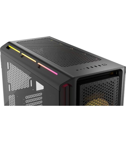 Корпус без блока питания Case Corsair iCUE LINK 5000T LX RGB, Midi-Tower, TG, 3x120мм RGB, 4xUSB-A 3.2, 1xUSB 3.2 Type-C, E-ATX, ATX, mATX, mITX Black