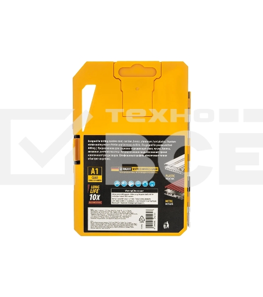 Набор сверл по металлу Denzel 1,5-6,5мм, Р6М5-TiN, Golden Tip, 13 шт 723002