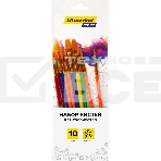 Набор кистей Silwerhof Color (набор 10шт) синтетика круглая №2,3/плоская №3,6,7,12/овальная №3,10, фото 1