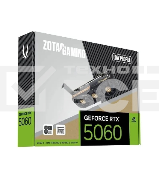Видеокарта Zotac PCI-E 5.0 RTX 5060 LP 8GB NVIDIA GeForce RTX 5060 8Gb 128bit GDDR7 2527/28000 HDMIx1 DPx3 HDCP Ret