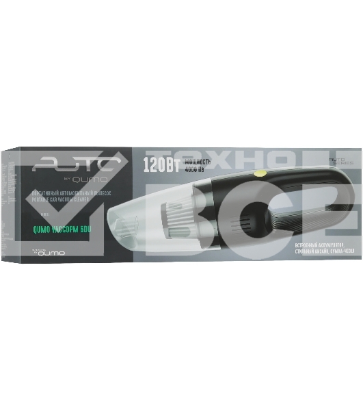 Пылесос автомобильный QUMO VaccoPM 6DU черный/серый, 120 Вт, уборка сухая, пылесборник контейнер 0.35 л