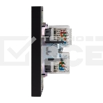 Розетка Kranz STRONG компьютерная двойная RJ45+RJ45 кат6 с/у антрацит, фото2