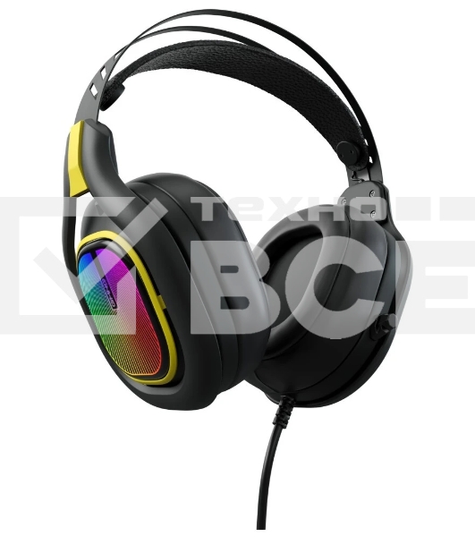 Гарнитура GMNG HS-L630G чёрный/жёлтый, проводная, подсветка