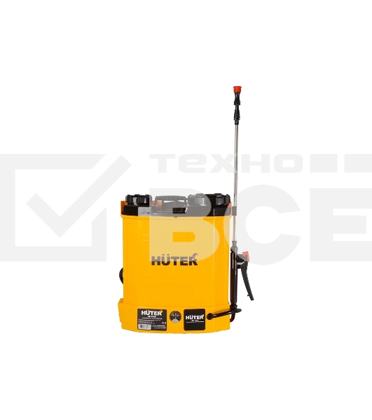 Опрыскиватель аккумуляторный Huter SP-12AC, аккумуляторный, ранцевый, 12л, желтый/черный