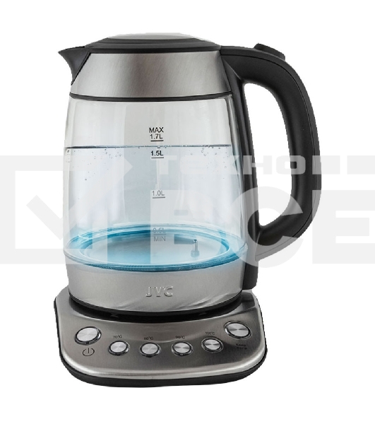 Чайник электрический JVC JK-KE1825 1,7 л, 2200 Вт, черный с серебристым
