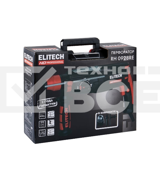 Перфоратор Elitech RH 0928RE, патрон:SDS-plus уд.:3.2Дж 850Вт (кейс в комплекте)