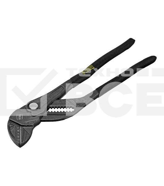 Клещи переставные Denzel кнопочный механизм, обливные рукоятки, сантехнические, 250 мм