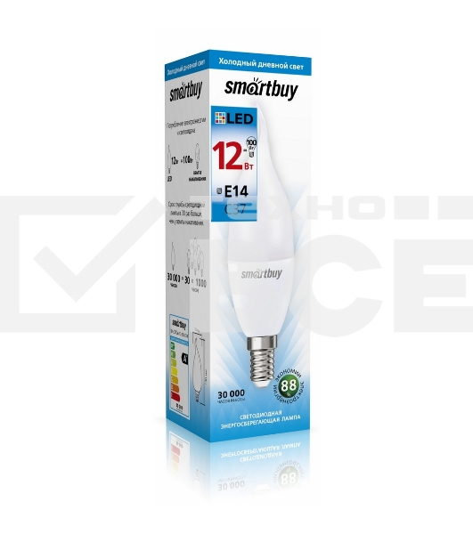 Лампа светодиодная Smartbuy 12W/6000/E14 (SBL-C37Can-12-60K-E14)