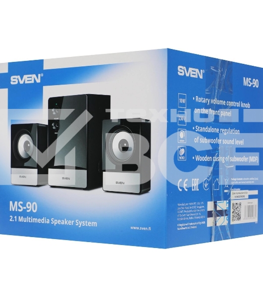 Акустическая система SVEN MS-90 черный (2x2.5W+ сабвуфер 5W, дерево)