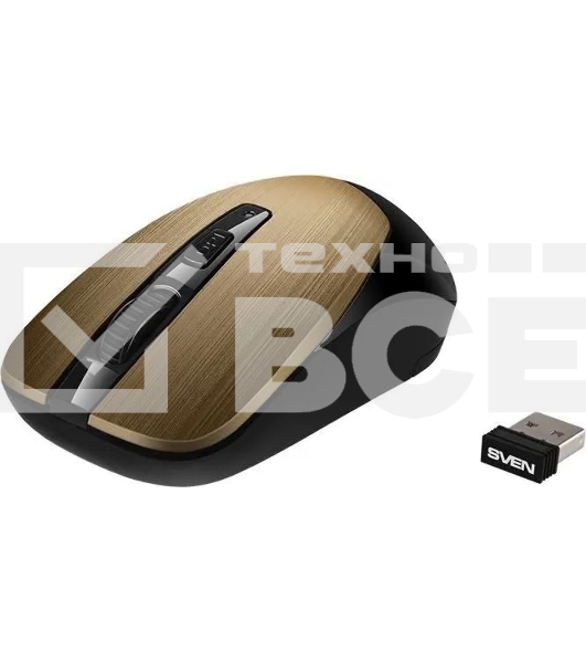 Мышь беспроводная SVEN RX-380W античная бронза, 1600 dpi, радиоканал, USB, кнопки - 4