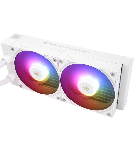 Водяное охлаждение для процессора Thermalright Grand Vision 240 (240mm, LED, White, ARGB/Fans: 2x120mm, 80.45CFM, 29.4dBA, 2150RPM/Pump height 72.5mm, 6400RPM, Rad thickness 27mm/S: 1700, 1200, 1851, 115X, 2011, 2066, AM5, AM4)