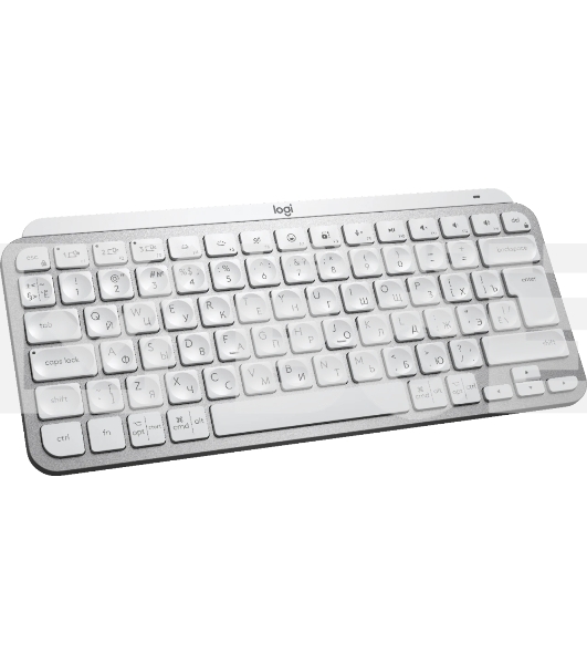 Клавиатура беспроводная Logitech MX Keys MINI (920-010502), USB, Bluetooth/Радиоканал, серебристый/белый