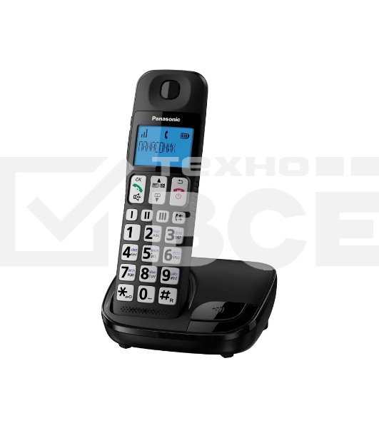 Телефон беспроводной (DECT) Panasonic KX-TGE110UCB черный