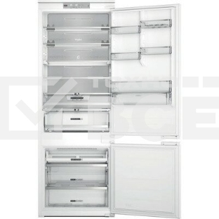 Холодильник встраиваемый Whirlpool WHSP70T241P 70 см, 193.5х54.3х69 см, 295/95 л, инверторный компрессор, автоматическая разморозка, зона свежести влажная, сенсорное управление, технология 6 SMYSL FreshControl, MultiFlow, FreezeControl, перенавешиваемые дверцы, скользящие направляющие, Италия