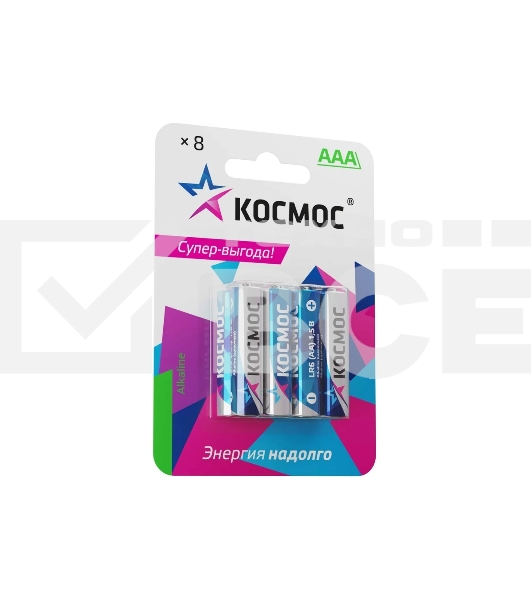 Элемент питания алкалиновый AAA/LR03 BP-8 (блист.8шт) Космос KOCLR03BL8