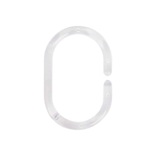 Набор колец для шторы в ванную РЫЖИЙ КОТ овальные, прозрачные, 12 шт (103955)