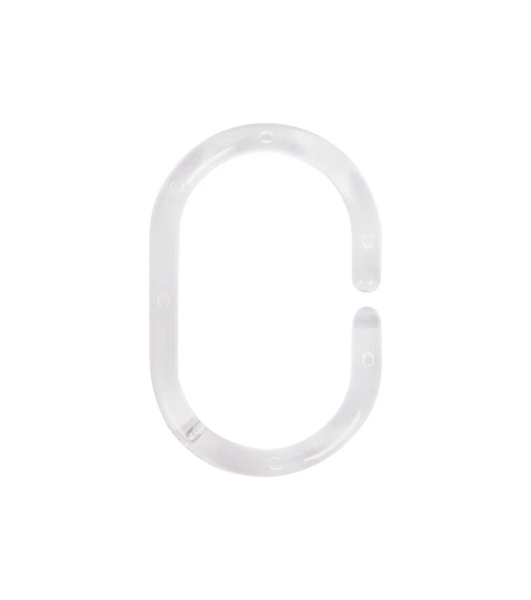 Набор колец для шторы в ванную РЫЖИЙ КОТ овальные, прозрачные, 12 шт (103955)