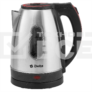 Чайник электрический DELTA DL-1114 нерж. с красным