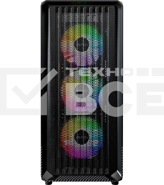 Компьютерный корпус Montech X5 черный без БП ATX 4x120мм 1xUSB2.0 1xUSB3.0 audio bott PSU