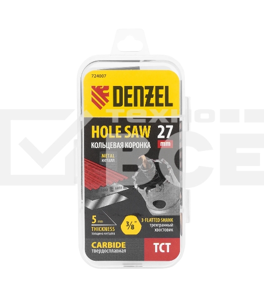 Коронка по металлу Denzel твердосплавная, 27 мм