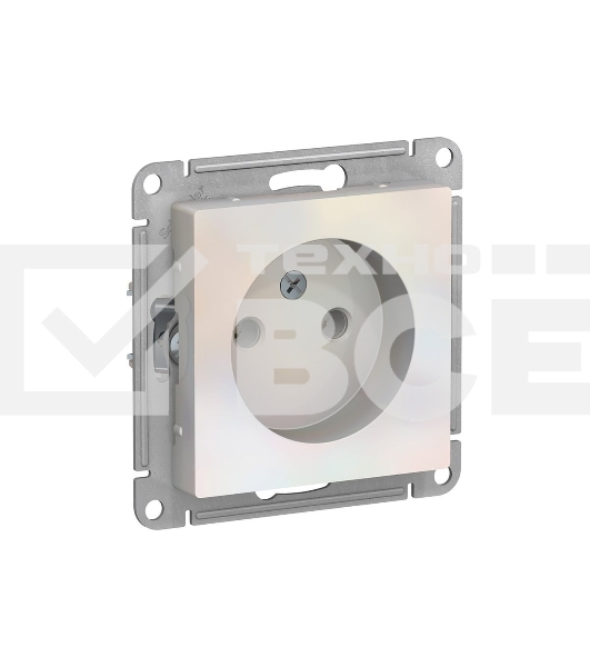Механизм розетки 1-м СП AtlasDesign без заземл. 16А жемчуг SchE ATN000441