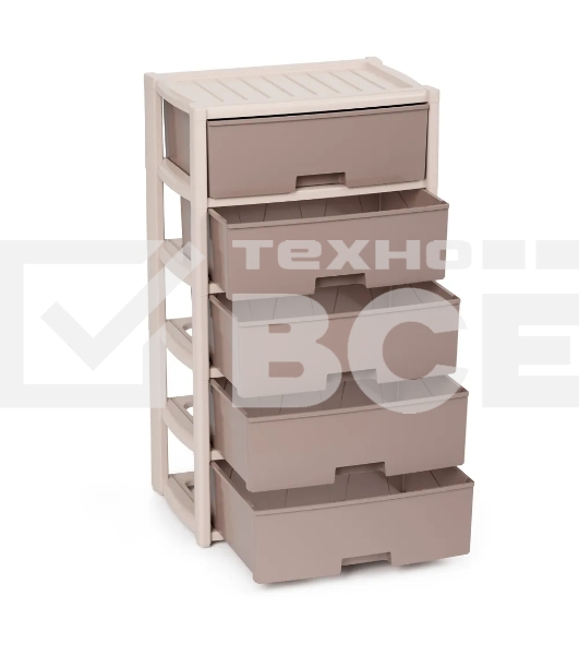 Комод Альтернатива М8760 Колорит 5 секции, бежевый, широкий