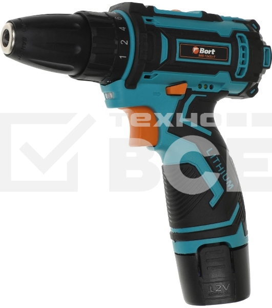 Дрель-шуруповерт Bort BAB-12x2Li-F, Аккумуляторная, 12В, 1 АКБ