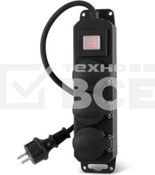 Сетевой фильтр Buro 300MDP-3-B 3 м, 3 розетки, черный, коробка