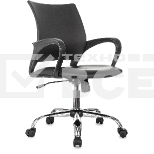 Кресло компьютерное Бюрократ CH-695NSL черный, экокожа, крестов. металл хром
