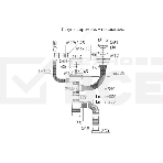 Сифон Элит для 2-ой, разноуров. мойки нерж.чаш. Ø114мм, отв. ст/м., кругл пер. и гофротр. L800, фото2