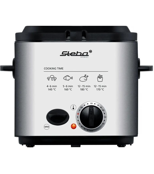 Фритюрница-фондю Steba DF 95 серебристый/чёрный, 840 Вт, 1.2 л, 0.4 кг, антипригарное покрытие