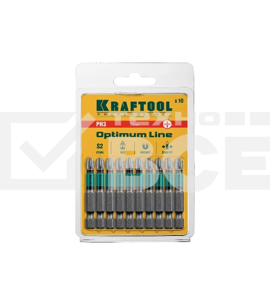 Биты KRAFTOOL Optimum Line, PH3, 50 мм, тип хвостовика E 1/4