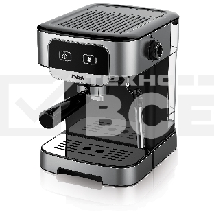 Кофеварка рожковая BBK BCM1500 черный/нержавеющая сталь, исп. кофе - молотый, 1.8 л, 1200 Вт, 20 бар