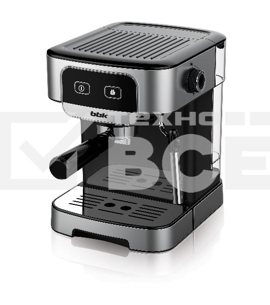Кофеварка рожковая BBK BCM1500 черный/нержавеющая сталь, исп. кофе - молотый, 1.8 л, 1200 Вт, 20 бар